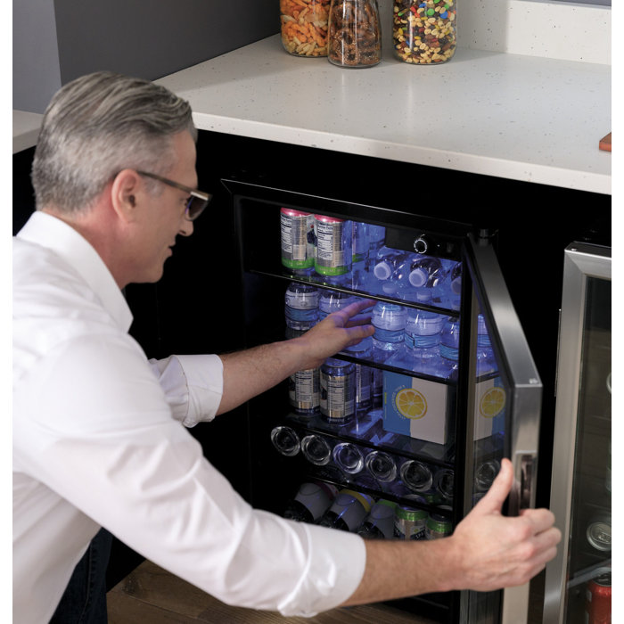 Haier Small Space Kitchen Appliances 150 Cans (12 oz.) Freestanding Beverage Refrigerator